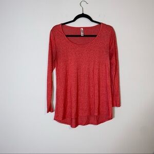 LuLaRoe Red Lynnae Long Sleeve Tee